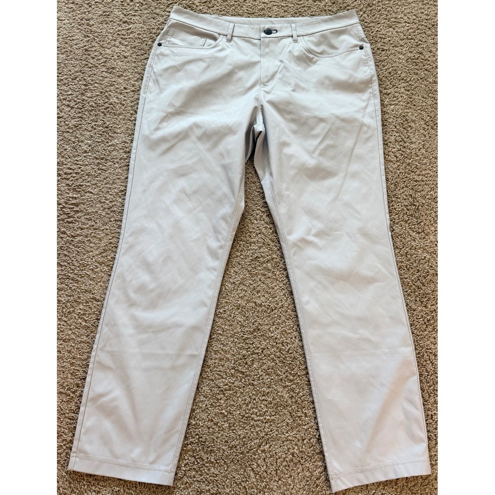 Public Rec Work to Play Pants Mens 36x32 Fog Light Gray Stretch Tapered Chino